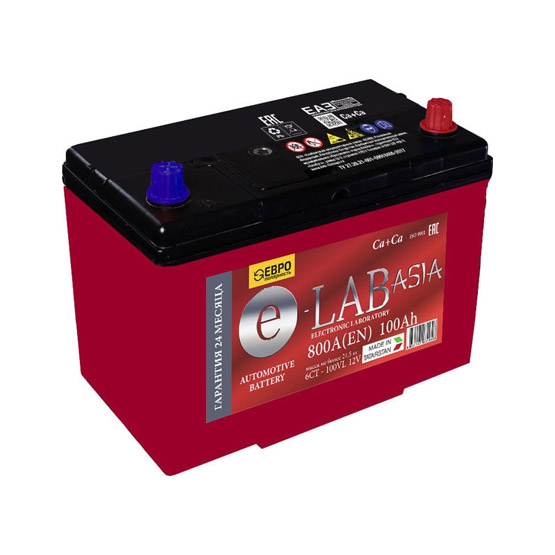 E-Lab Asia 6CT-100D31L 100 A/h 800 A R+ 310x175x200(220) мм - 1
