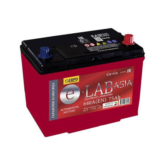 E-Lab Asia 6CT-75D26L 75 A/h 640 A R+ 260x175x200(220) мм - 1