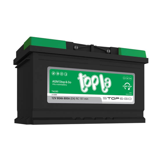 Topla TOP AGM STOP&GO 114080 80 A/h 800 A R+ 315x175x190 мм - 1