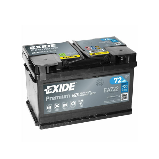 Exide Premium EA722 72 A/h 720 A R+ 278x175x175 мм - 1