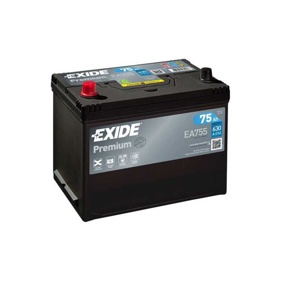Exide Premium EA755 75 A/h 630 A L+ 267x172x220 мм - 1