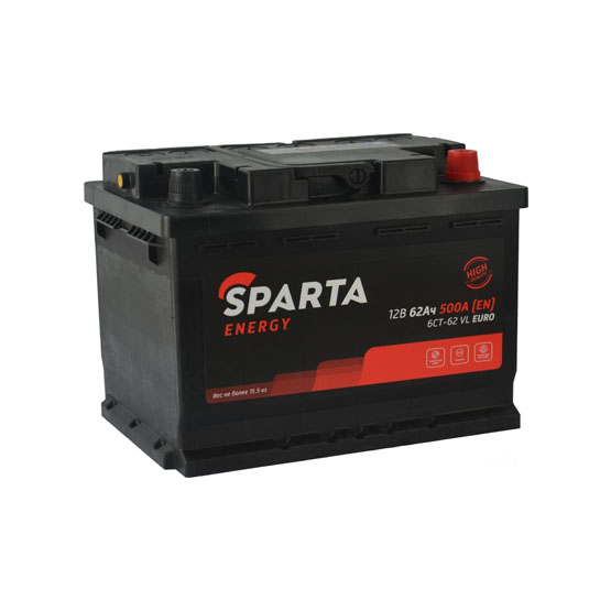 Sparta Energy 62 A/h 500 А R+ 242x175x190 мм - 1