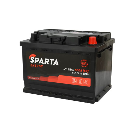 Sparta Energy 62 A/h 500 А R+ 242x175x190 мм - 2