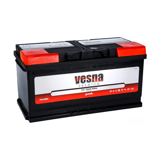 Vesna Premium 100 A/h 900 А R+ 353x175x175 мм (Низкий) - 1
