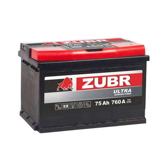 Zubr Ultra 75 A/h 760 A L+ 278x175x190 мм - 1