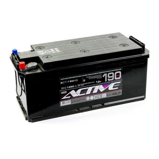 AkTex Active Frost 190 A/h 1250 А R+ 6СТ-190 514x210x218 мм - 1
