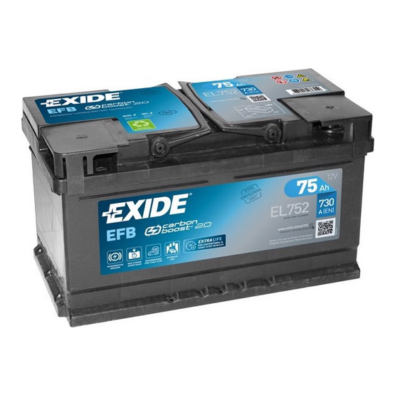 EXIDE Start-Stop EFB EL752 75 A/h 730 A R+ 315x175x175 мм - 1