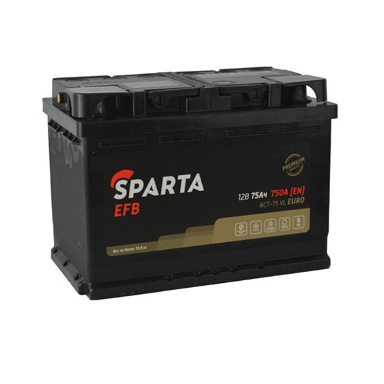 Sparta +EFB 75 A/h 750 A R+ 278x175x190 мм - 1