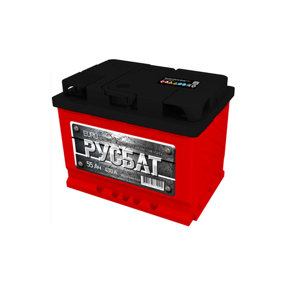 РУСБАТ 55 A/h 430 A L+ 6СТ-55 Рус. 242x175x190 мм - 1
