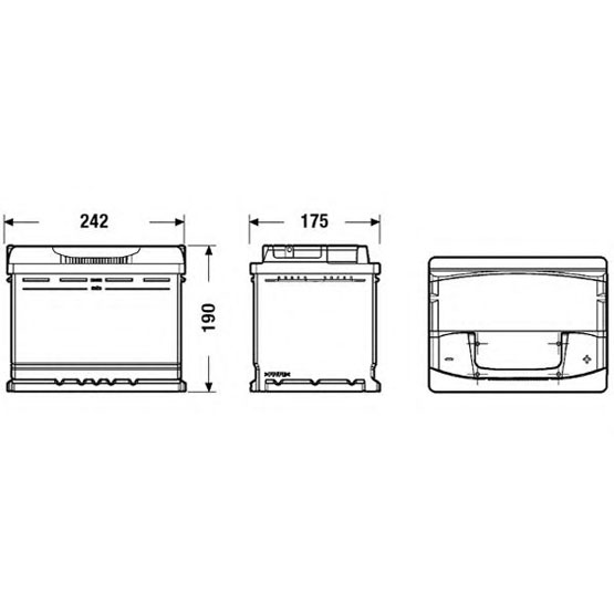 РУСБАТ 60 A/h 480 A R+ 6СТ-60 Евро 242x175x190 мм - 2