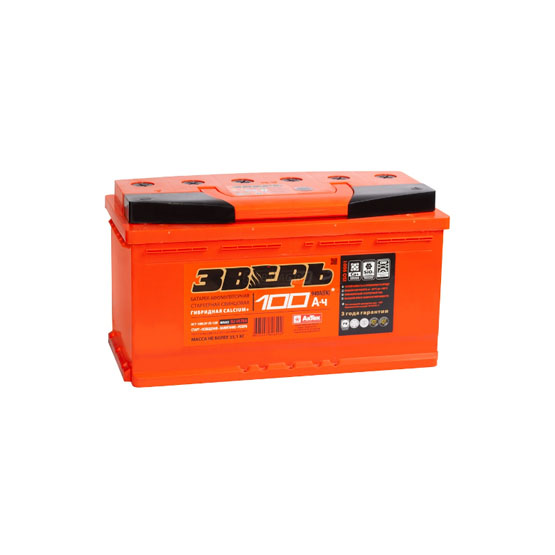 Зверь 6СТ-100 АЗУ R 100 A/h 940 A R+ 353x175x190 мм - 1