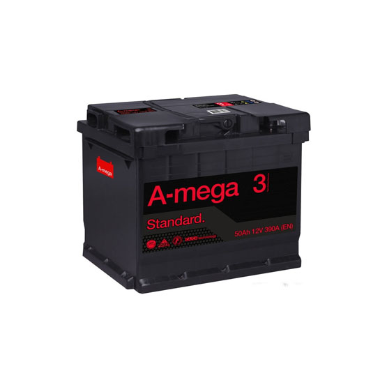 A-MEGA Standard 50 A/h 390 A R+ 207x175x190 мм - 1