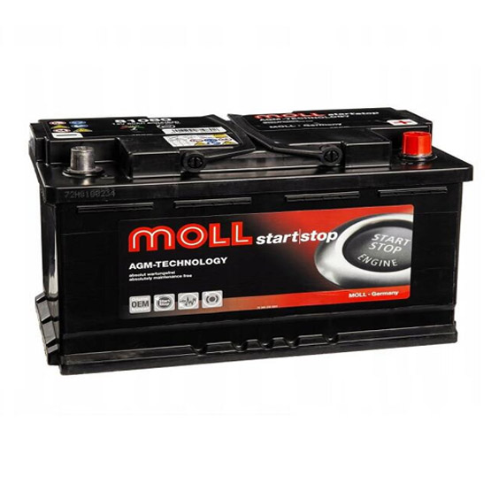 MOLL M3+ AGM 105 A/h 950 А R+ 393x175x190 мм - 1