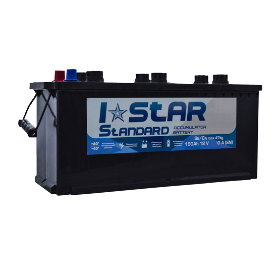 I-Star 6СТ-190 Евро 190 A/h 1250 A L+ 480x223x223 мм - 1