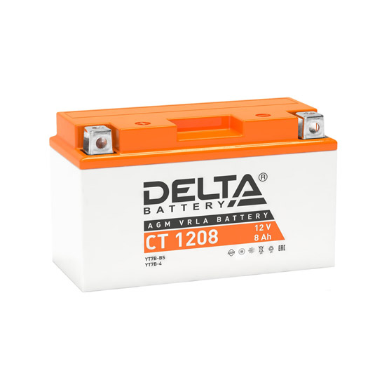 Delta AGM СТ 1208 8 A/h 110 A L+ 152x66x94 мм - 1