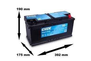 EXIDE Start-Stop EFB EL1050 105 A/h 950 A R+ 393x175x190 мм - 2