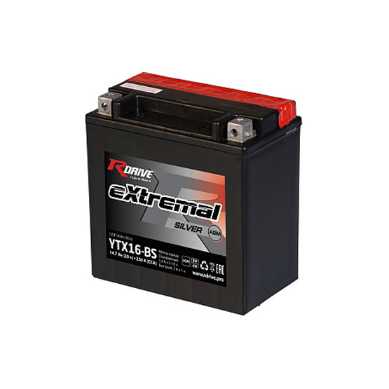RDrive eXtremal Silver YTX16-BS 14.7 A/h 230 A L+ 150x87x161 мм - 1