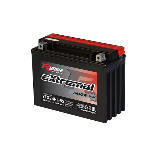 RDrive eXtremal Silver YTX24HL-BS 23.1 A/h 350 А R+ 205x87x162 мм - 1