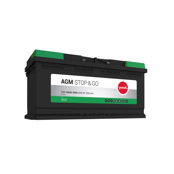 Vesna AGM STOP&GO 213105 105 A/h 950 A R+ 393x175x190 мм - 1