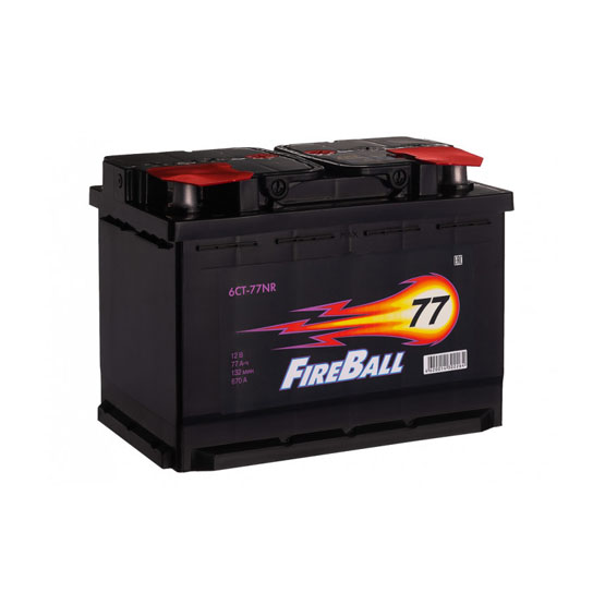 FIRE BALL 6СТ-77 NR Euro 77 A/h 670 A R+ 278x175x190 мм - 1