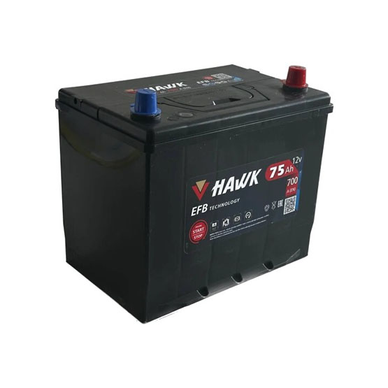 Hawk EFB Asia 75 A/h 700 A R+ 260x175x200 мм - 1
