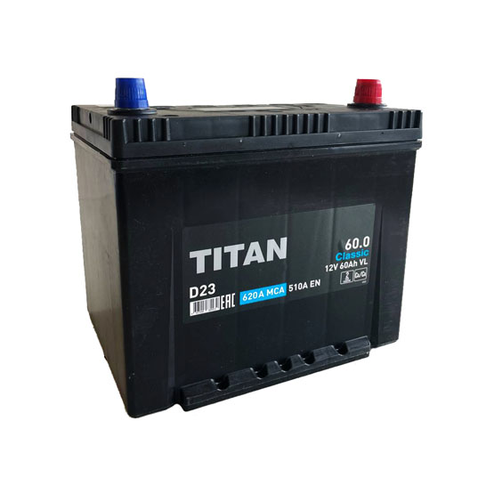 Titan Classic Asia 60 A/h 510 A R+ 232x173x220 мм - 1