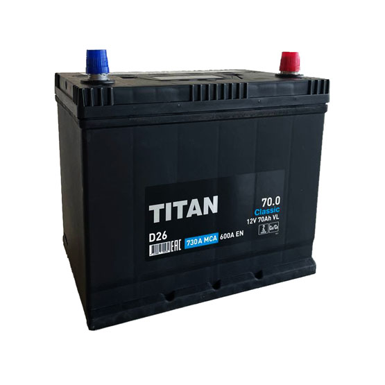 Titan Classic Asia 70 A/h 600 A R+ 260x173x220 мм - 1