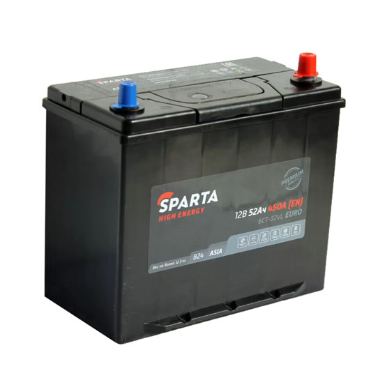 Sparta High Energy Asia 52 A/h 450 A R+ 237x127x200 мм - 1