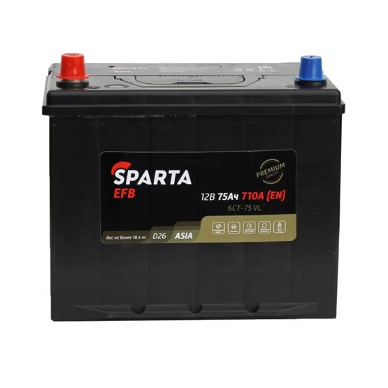 Sparta EFB Asia 75 A/h 710 A L+ 260x170x220 мм - 2
