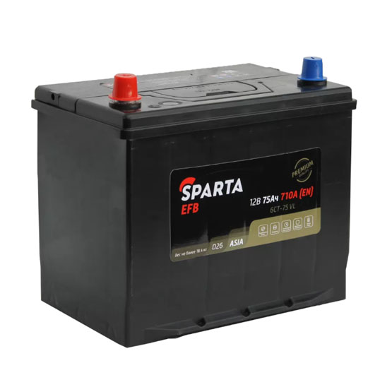 Sparta EFB Asia 75 A/h 710 A L+ 260x170x220 мм - 1