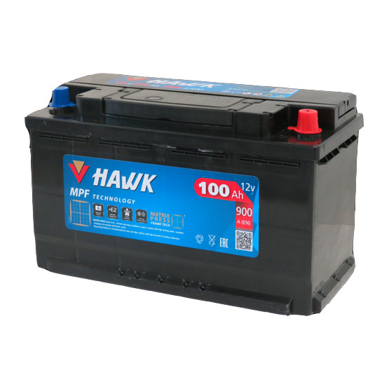 Hawk 100 A/h 900 A R+ 353x175x190 мм - 1