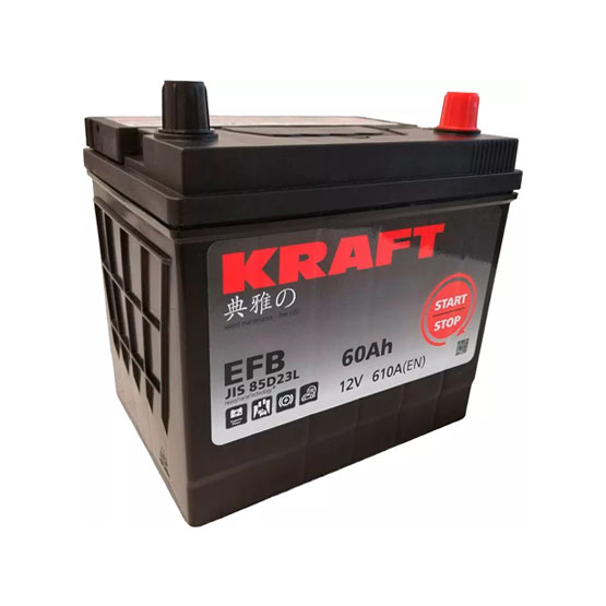 Kraft EFB Asia 60 JR 60 A/h 610 A R+ 230x175x220 мм - 1