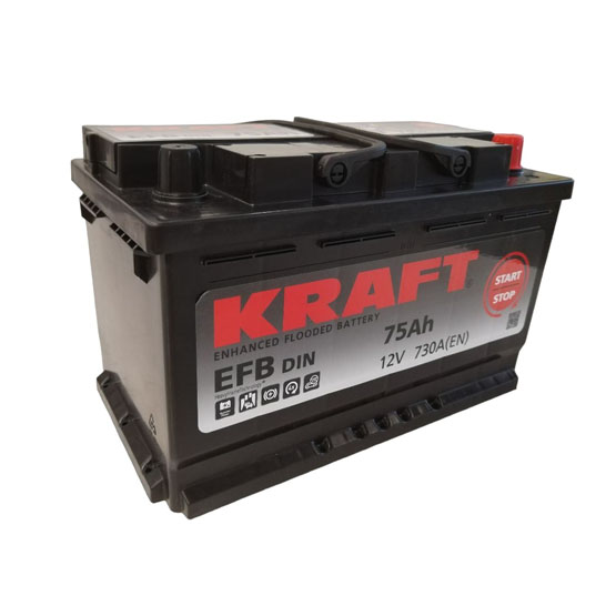 Kraft EFB 75 R 75 A/h 730 A R+ 315х175х190 мм - 1