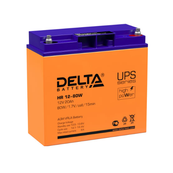 Аккумулятор Delta HR 12-80W (12V / 20Ah) - 1