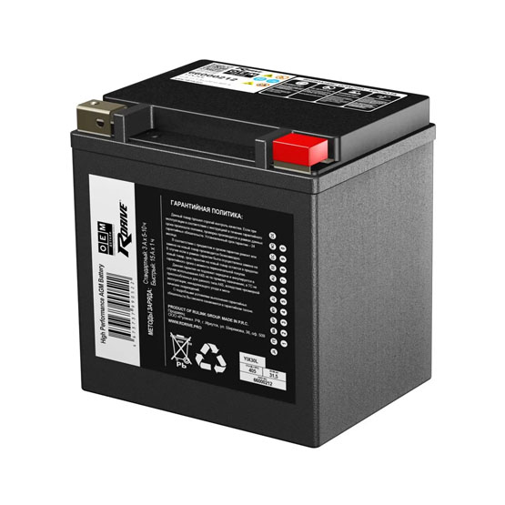 RDrive OEM YIX30L 30 A/h 405 A L+ 66000212 Harley Davidson 166x126x175 мм - 1