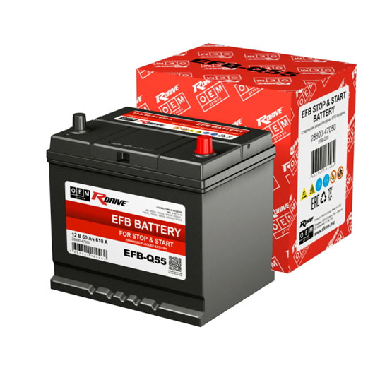 RDrive OEM EFB-Q55 60 A/h 610 А R+ 230x175x200 мм - 1