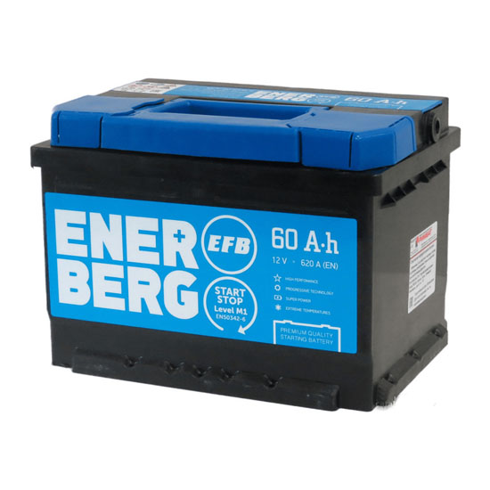 Enerberg EFB 60 A/h 620 A R+ 242x175x175 мм (низкий) - 1