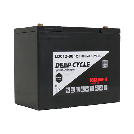 Аккумулятор Kraft 12V-105 Ah (C20) L (12В/105 А·ч) - 1