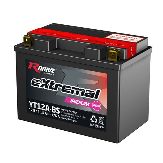 RDrive eXtremal Iridium YT12A-BS 10 A/h 175 A L+ 150x87x105 мм - 1