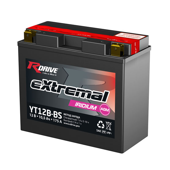 RDrive eXtremal Iridium YT12B-BS 10 A/h 175 A L+ 151x70x130 мм - 1