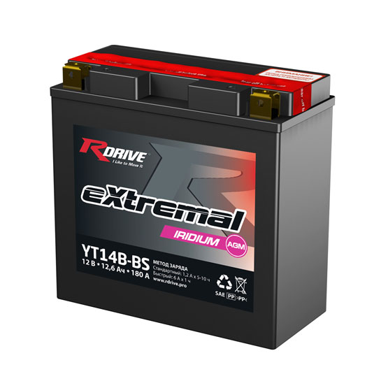 RDrive eXtremal Iridium YT14B-BS 12 A/h 180 A L+ 152x70x145 мм - 1