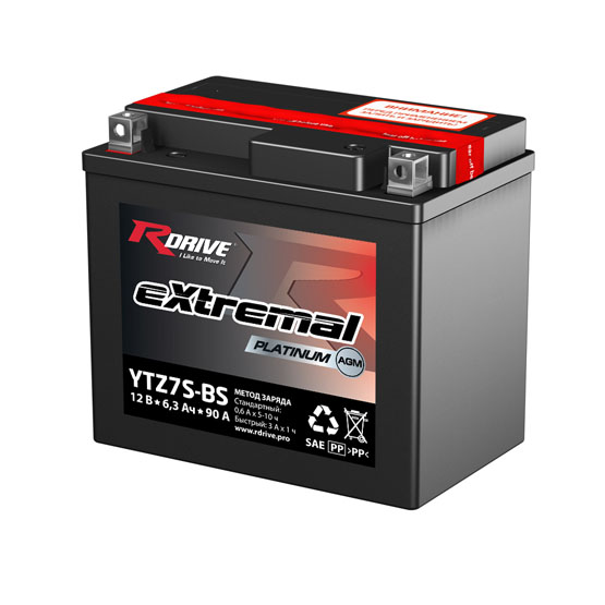 RDrive eXtremal Platinum YTZ7S-BS 6 A/h 90 A L+ 113x70x105 мм - 1