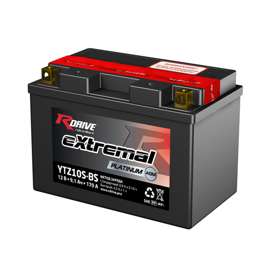 RDrive eXtremal Platinum YTZ10S-BS 8,6 A/h 170 А L+ 150x87x93 мм - 1