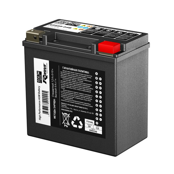 RDrive OEM YTX14HL 12 A/h 225 A R+ 65958-04B Harley Davidson 150x87x148 мм - 1
