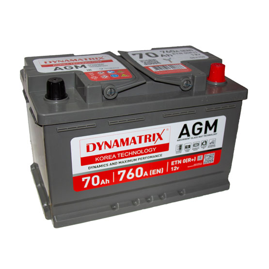 Dynamatrix-Korea DE700 AGM 70 A/h 760 А R+ 278x175x190 мм - 1
