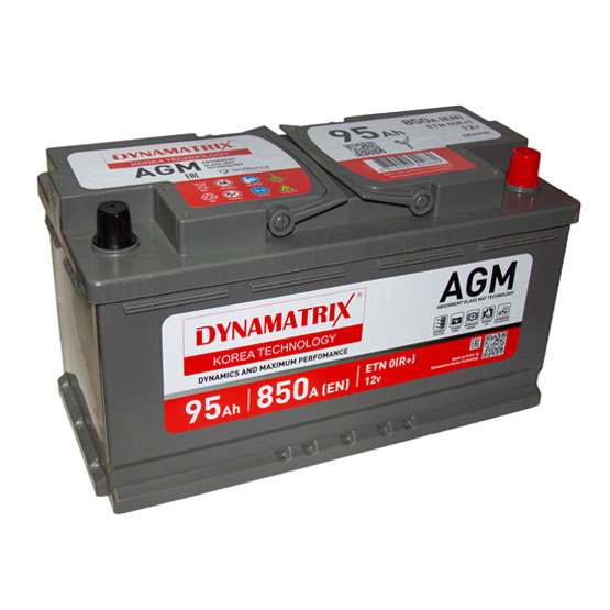 Dynamatrix-Korea DE950 AGM 95 A/h 850 А R+ 353x175x190 мм - 1