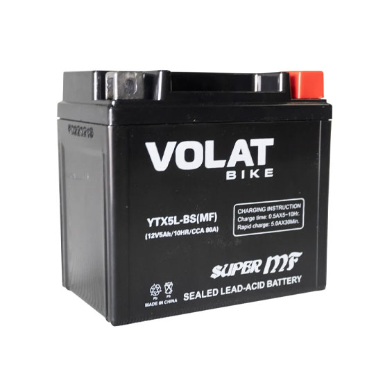 VOLAT YTX5L-BS MF 5 A/h 80 A R+ 113х70х105 мм - 1