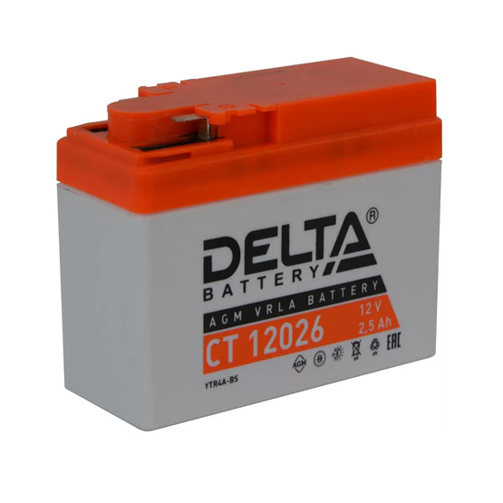 Delta AGM СТ 12026 2,5 A/h 45 A R+ 113x48x85 мм - 1