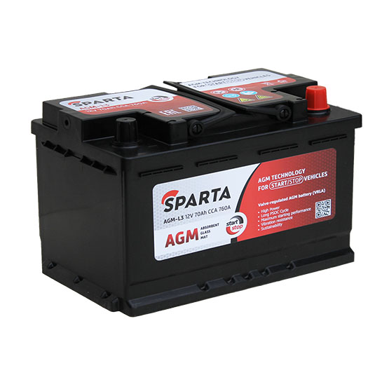 Sparta AGM L-3 70 A/h 760 А R+ 275х175х190 мм - 1
