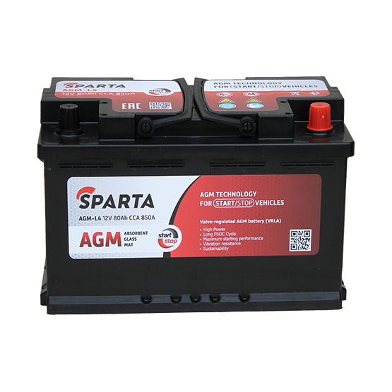 Sparta AGM L-4 80 A/h 850 A R+ 315x175x190 мм - 2